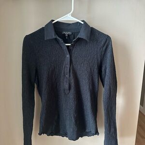 rag & bone Gemma Floral Jacquard Polo